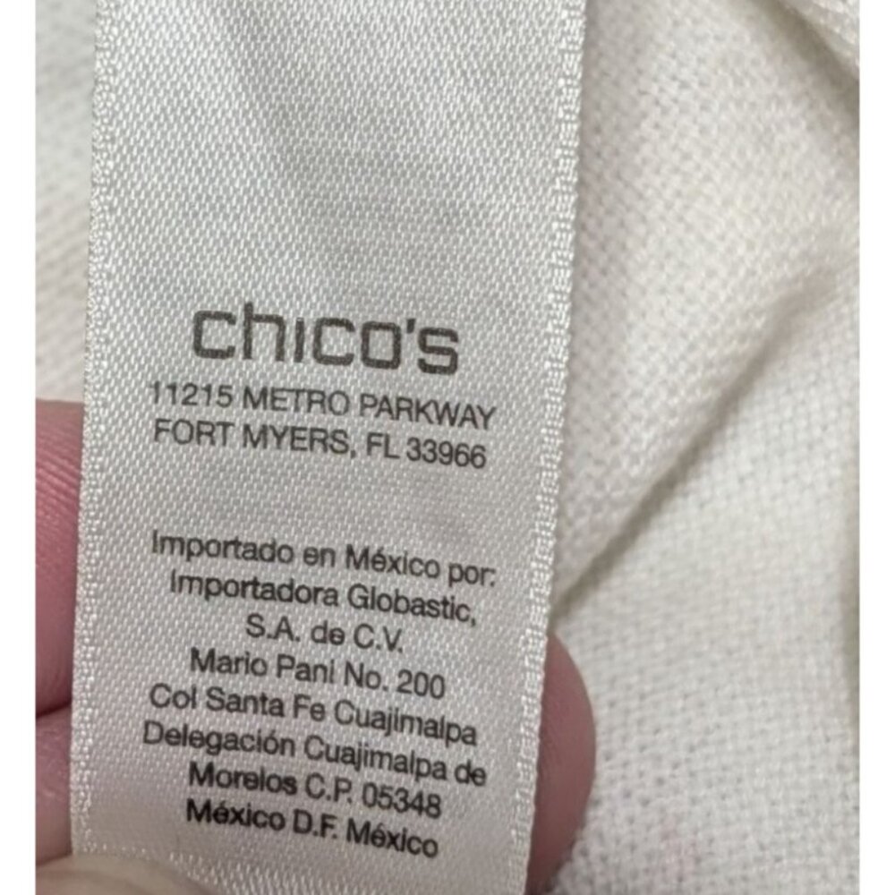 Madison Long Sleeve Cardigan Sweater Alpaca Heather Grey Sz 4Chicos Mixed Fabric - Picture 13 of 16